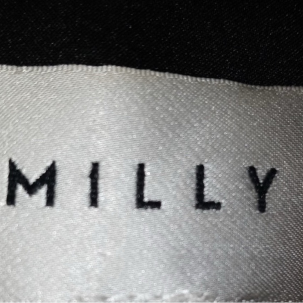 Milly Black Lambskin Leather & Metallic Silver Knit Dress Size 10. - Picture 11 of 11